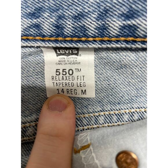 VTG LEVIS 550 Women’s Relaxed Fit Tapered Jeans Sz 14 Reg M Light Wash Made USA - Picture 5 of 12